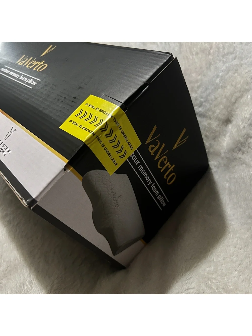 VaVerto Contour Memory Foam Pillow with Organic Cotton Cover NIB